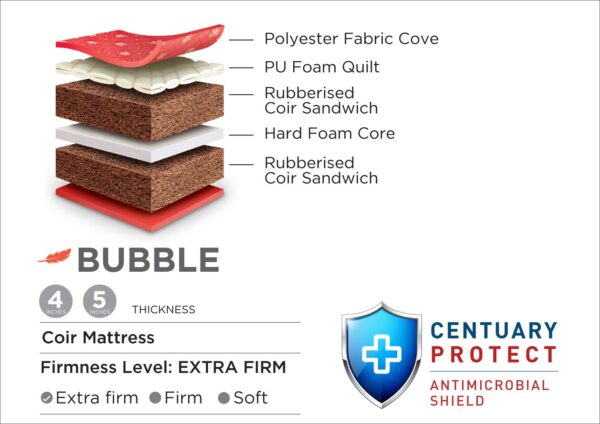 Bubble - Budget Coir Mattress (72 x 48 in, 4 Inches) - Centuary Mattresses