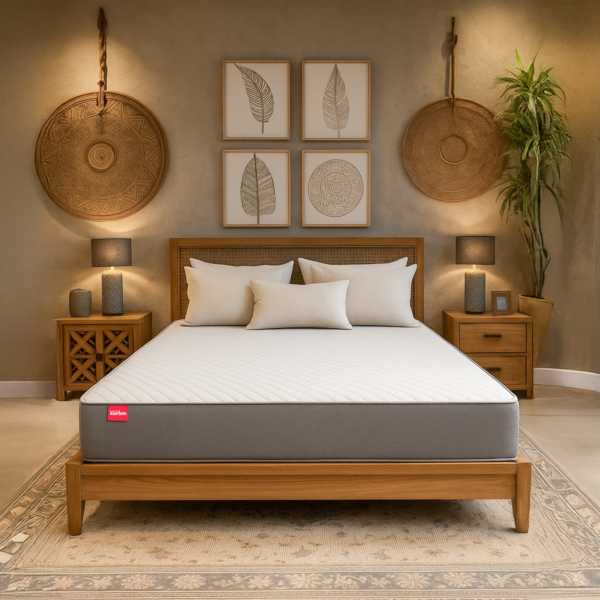 KURLON Ortho, Medium-Firm Support 8 inch Double Memory Foam Mattress (L x W: 78 inch x 48.02 inch) - Kurlon